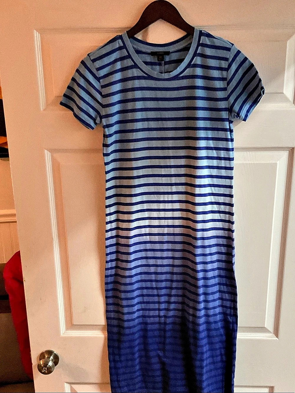J.Crew Striped Maxi Dress in Blue & White Size XS